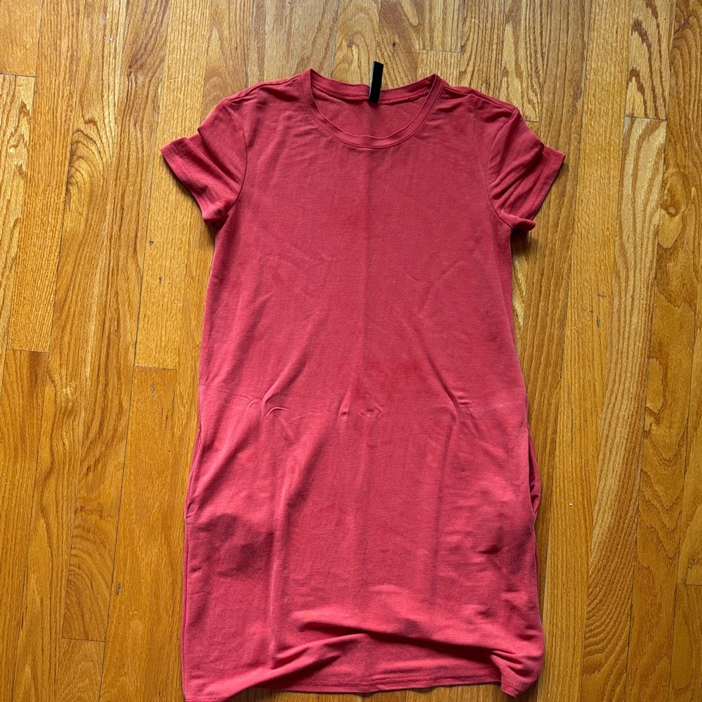Zara Short Sleeve Red Tee Dress
